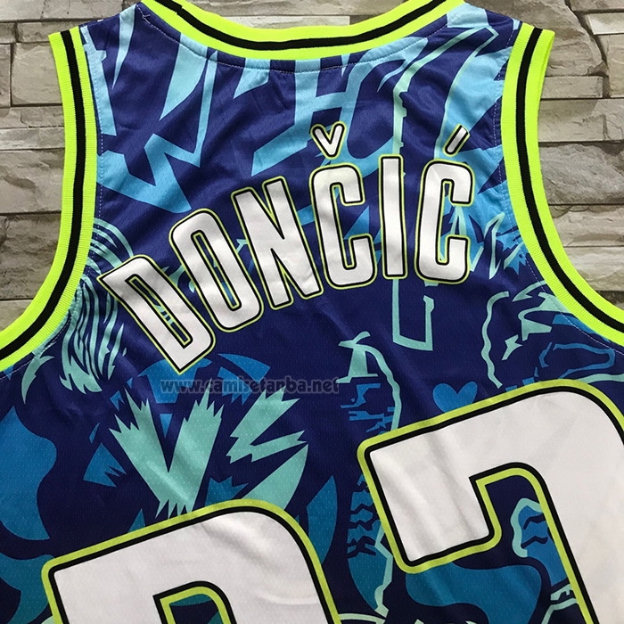 Camiseta Dallas Mavericks Luka Doncic #77 Mitchell & Ness Azul